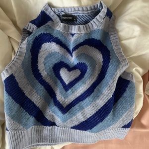 Blue heart sweater tank top